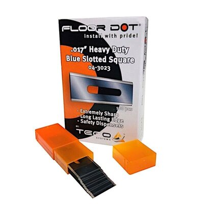 Tego - 0.017" Heavy-Duty Blue Slotted Square Blades (100/pack)