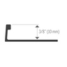 Flat Tile Edge – Black (BLK) – 3/8 in. (10 mm) x 8 ft. 2